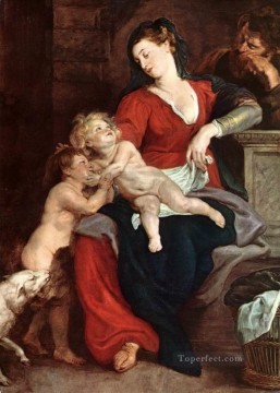  Familia Pintura al %C3%B3leo - La Sagrada Familia con la Cesta Barroca Peter Paul Rubens